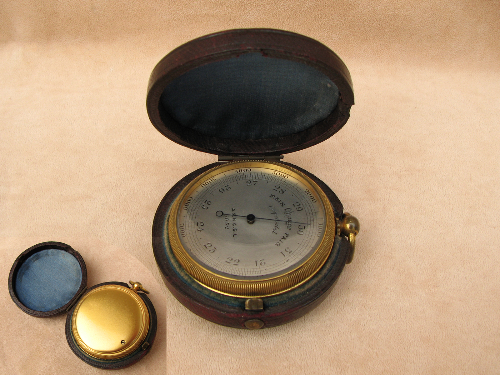 Compensated A.& N.C.S.L pocket barometer and altimeter in case No 5032